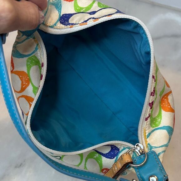 Coach Bag Purse Handbag Mini Hobo Signature "C" Rainbow Scribble Bag Pocketbook - Picture 11 of 16